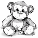 Playful Stuffed Monkey Coloring Pages 3