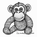 Playful Stuffed Monkey Coloring Pages 4