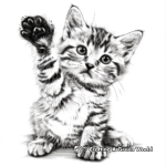 Playful Tabby Cat Coloring Pages 2
