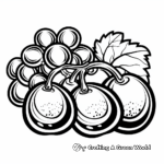 Plums and Grapes: Fruity Purple Coloring Pages 1