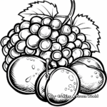 Plums and Grapes: Fruity Purple Coloring Pages 2