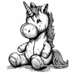Plushie Unicorn Fantasy Coloring Pages 2