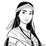 Pocahontas and Native American Tribe Coloring Pages 2