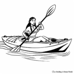 Pocahontas Kayaking Coloring Pages 1