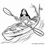Pocahontas Kayaking Coloring Pages 4