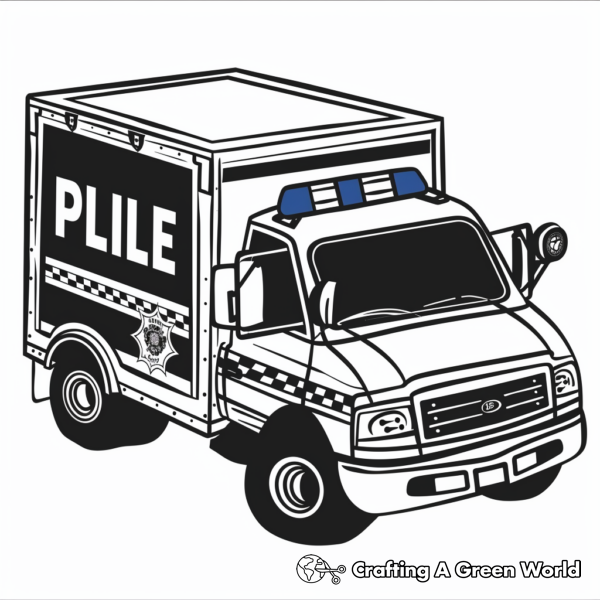 Police Truck Coloring Pages - Free &amp; Printable!