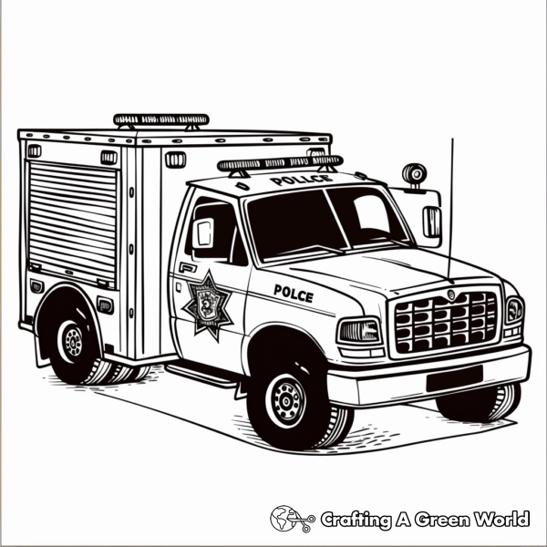 Police Truck Coloring Pages Free & Printable!
