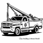 Police Tow Truck Coloring Sheets 3