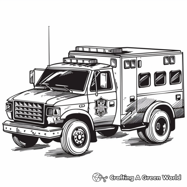 Police Truck Coloring Pages - Free &amp; Printable!
