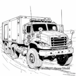 Police Truck in Action Scene Coloring Pages 2