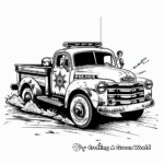 Police Truck in Action Scene Coloring Pages 3
