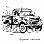 Police Truck in Action Scene Coloring Pages 4