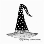 Polka Dot Witch Hat Coloring Pages 1