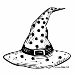 Polka Dot Witch Hat Coloring Pages 2