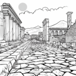 Pompeii Ruins Illustrative Coloring Pages 1