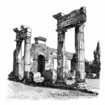 Pompeii Ruins Illustrative Coloring Pages 4