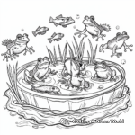 Pond Life Coloring Pages: Frogs, Ducks, and Fish 1