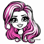 Popstar Pink Hair Coloring Pages 1