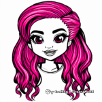 Popstar Pink Hair Coloring Pages 2