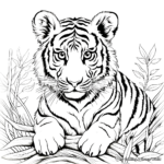 Portrait Siberian Tiger Coloring Pages 3