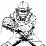 Posed Baseball Catcher Coloring Pages 1
