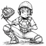 Posed Baseball Catcher Coloring Pages 2