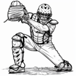 Posed Baseball Catcher Coloring Pages 3
