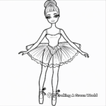 Posh Ballerina Black Barbie Coloring Pages 1