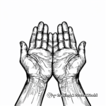 Praying Hands in Nature Coloring Pages 4
