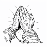 Praying Hands with Bible Coloring Pages 1