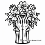 Praying Hands With Flowers Coloring Pages 1