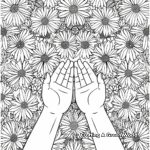 Praying Hands With Flowers Coloring Pages 3