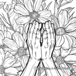 Praying Hands With Flowers Coloring Pages 4