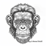 Primate Special: Bonobo Face Coloring Pages 1