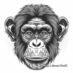Primate Special: Bonobo Face Coloring Pages 2