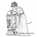 Princess Leia and R2D2 Coloring Pages 2