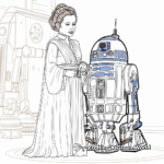 Princess Leia and R2D2 Coloring Pages 3