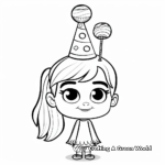 Princess Party Hat Coloring Pages 1