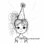 Princess Party Hat Coloring Pages 2