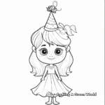 Princess Party Hat Coloring Pages 4