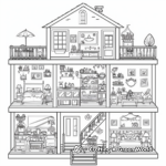 Princess Theme Doll House Coloring Pages 1