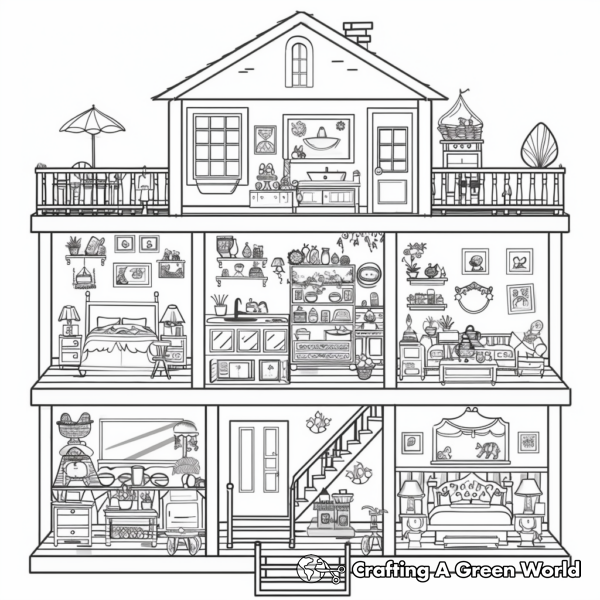 Doll House Coloring Pages - Free & Printable!