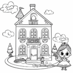 Princess Theme Doll House Coloring Pages 3