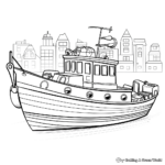 Printable Abstract Fishing Boat Coloring Pages for Artists 1