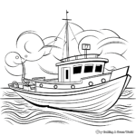 Dibujos para colorear de Barco de pesca abstracto para artistas 2