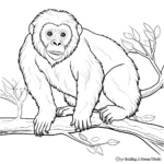 Printable Howler Monkey Coloring Pages for Adults 1