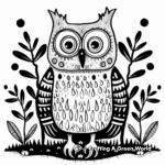 Psychedelic Forest Owl Coloring Pages 1