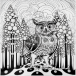 Psychedelic Forest Owl Coloring Pages 3