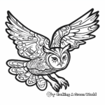Psychedelic Owl in Flight Coloring Pages 2