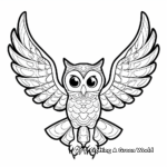 Psychedelic Owl in Flight Coloring Pages 4